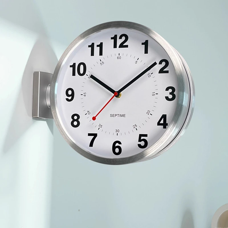 Metal Wall Clocks Double Sided Clock Bedroom Modern Elegant Design Watch Interior Luxury Magnetic Attraction Quartz Watches