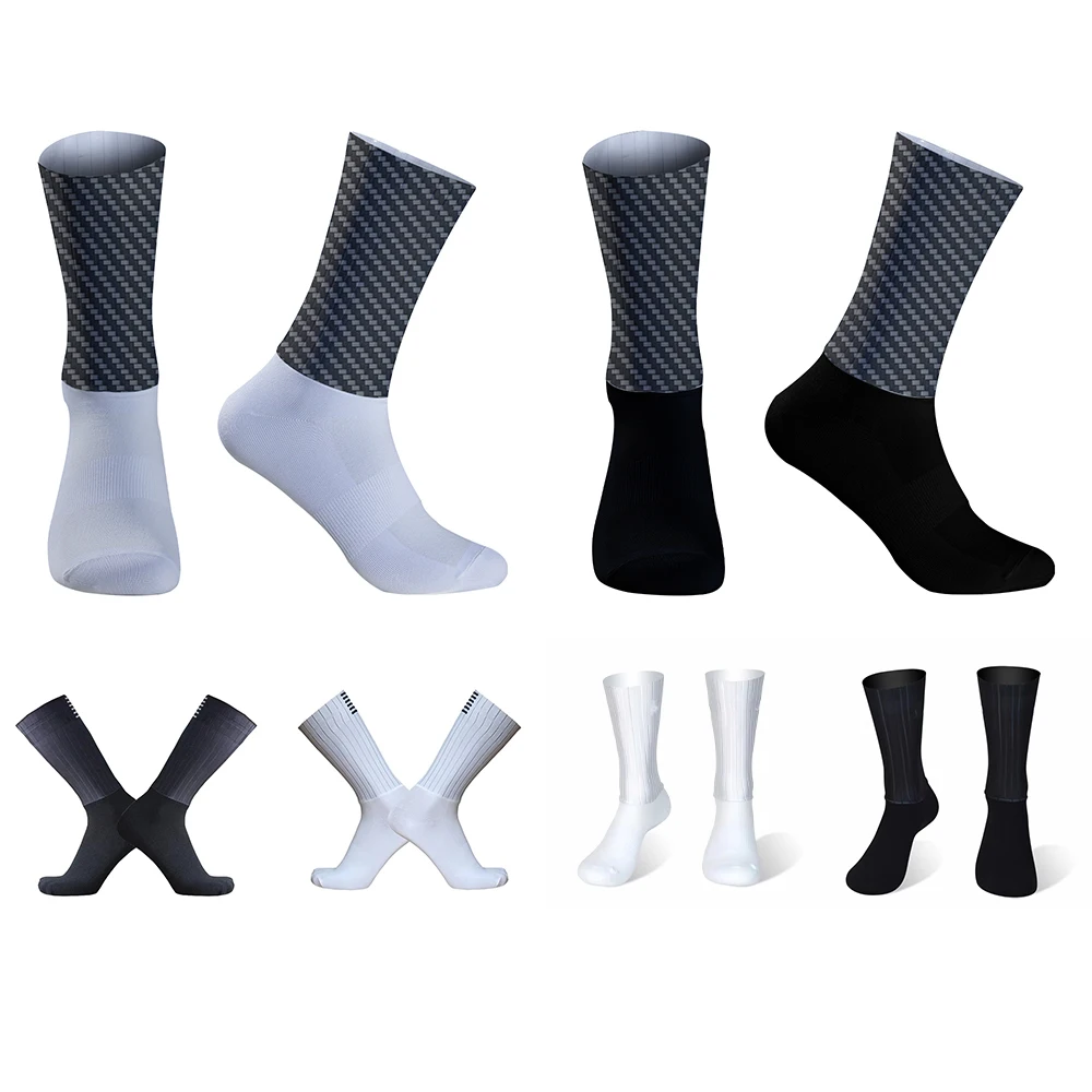 Silicone Seamless Aero Socks Summer 2024 New Slip Breathable Cycling Socks Men Women Road Bike