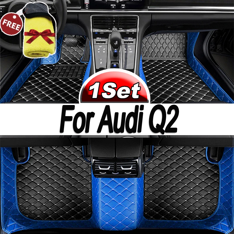 

Car Mats For Audi Q2 2017~2022 Durable Auto Floor Mat Full Set Anti Dirt Rug Carpet Luxury Leather Car Interior Accessories 2018