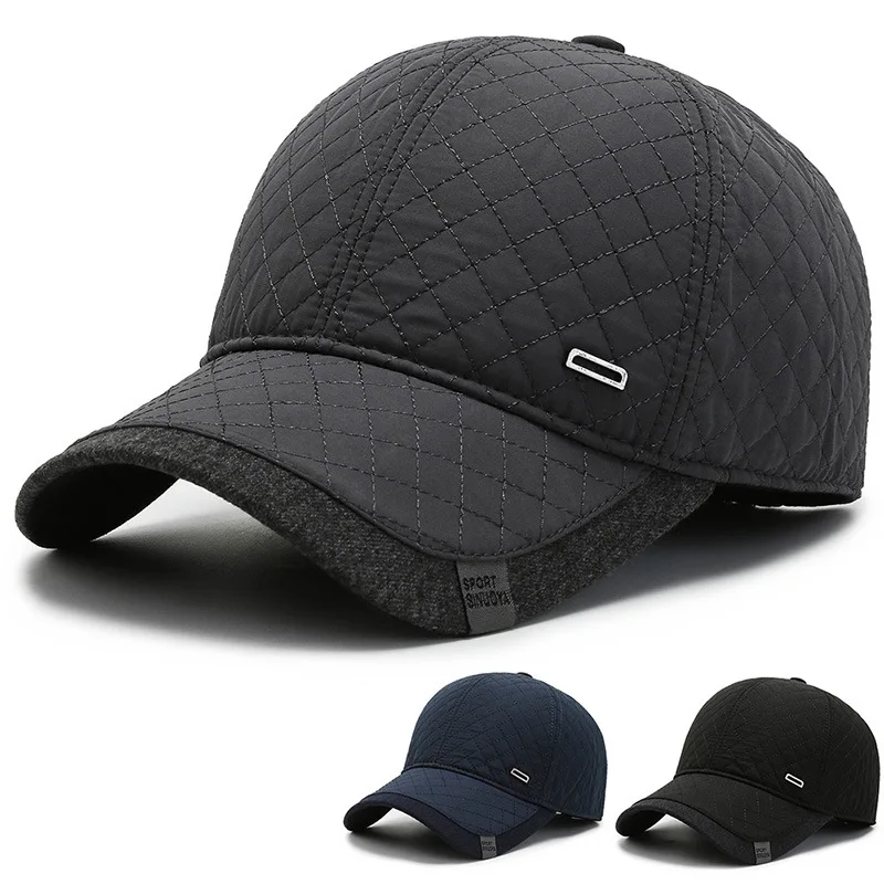 

Men Winter Thermal Hat Insulated Ear Flap Cap Warm Windproof Baseball Beanie for Senior Cold Weather
