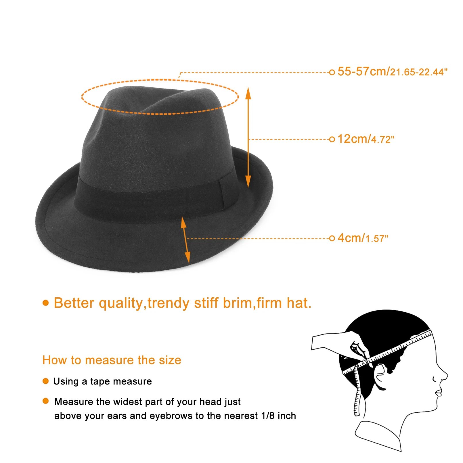 GEMVIE Fedora Hat Retro Men\'s Top Hats Jazz Hat Adult Bowler Hats English Style Top Hats Classic Version Hats