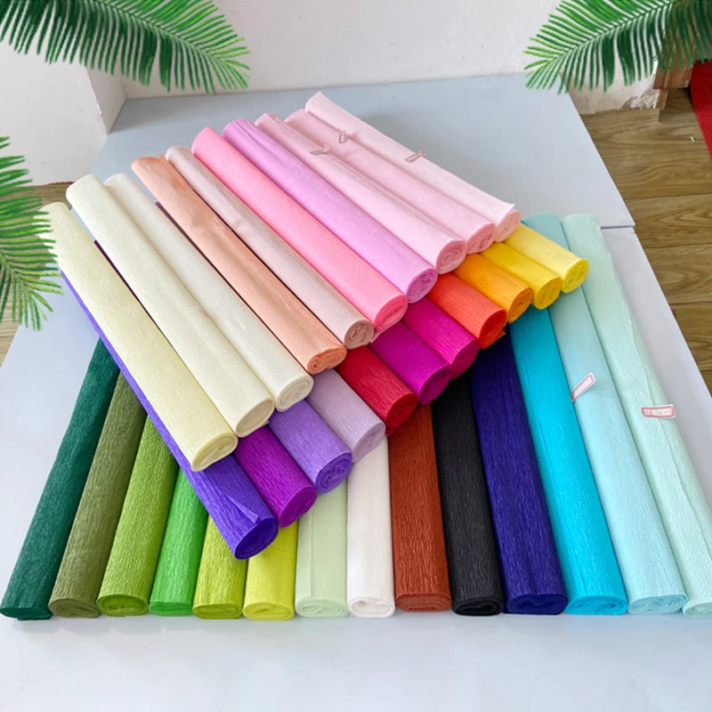 50x250 سنتيمتر كريب ورقة لفة DIY بها بنفسك الزهور الديكور هدية التعبئة والتغليف قصاصات ورقية ورق التغليف كرافت مواد الحفلات #2
