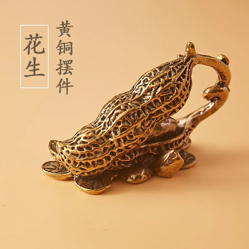 

Antique Copper Longevity Fruit Peanut Living Room Study Home Good Things Happen Endlessly Life Auspicious Ornament