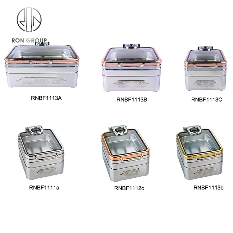 

Luxury roll top table retangular glass lid food warmer chafing dish dubai shafing dish buffet stove for catering