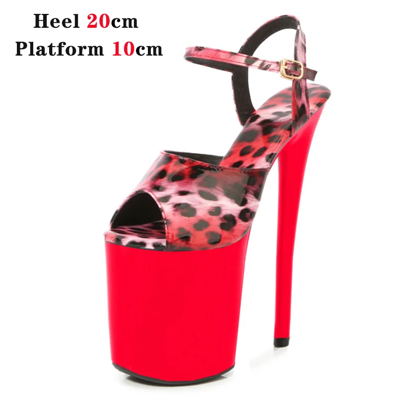 2023 New Stripper Heels Pole Dance Shoes Women Sandals Sexy Shoes Sandals Party Club 20 CM Platform High-heeled Leopard Stiletto