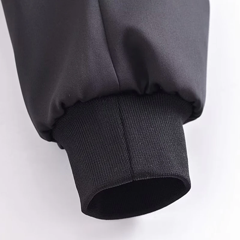 Silk Satin Texture Coat Autumn Women Short Jacket Button Outerwear Female Lady Streetwear Tops Black