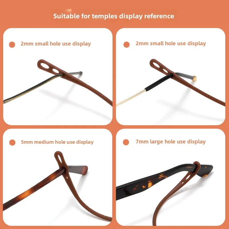 2PCS 52cm Adjustable Elastic Silicone Eyeglasses Straps Sunglasses Chain Sports Anti-Slip String Glasses Ropes Band Cord Holder