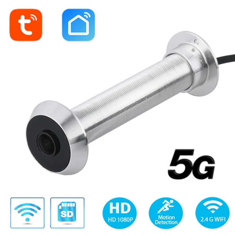 Imagem -02 - Tuya Smart Life Visualizador de Porta Digital Doméstico Câmera Peepholes Eye Wifi Visão Noturna ir Menor 5g 16 mm 1080p