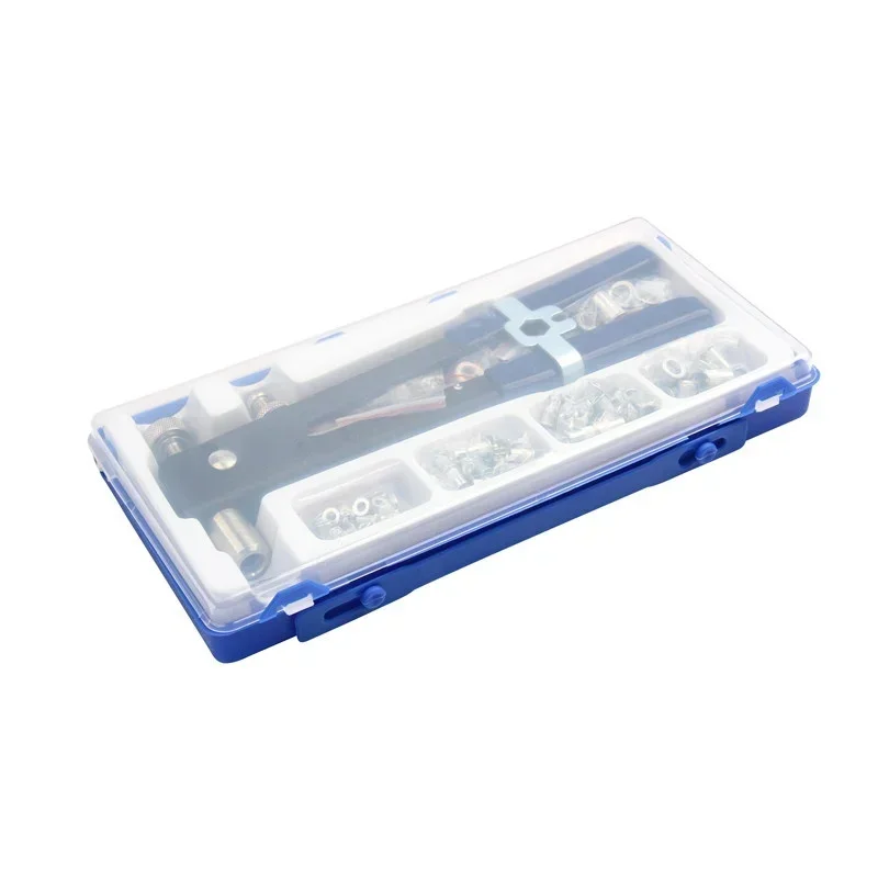 86Pcs M3-M8 Blind Hand Rivet Nuts Threaded Insert Rivet Tool Riveter Gun dengan Nutsert Alat Pemasang Rivet Set Peralatan Perbaikan Rumah Tangga