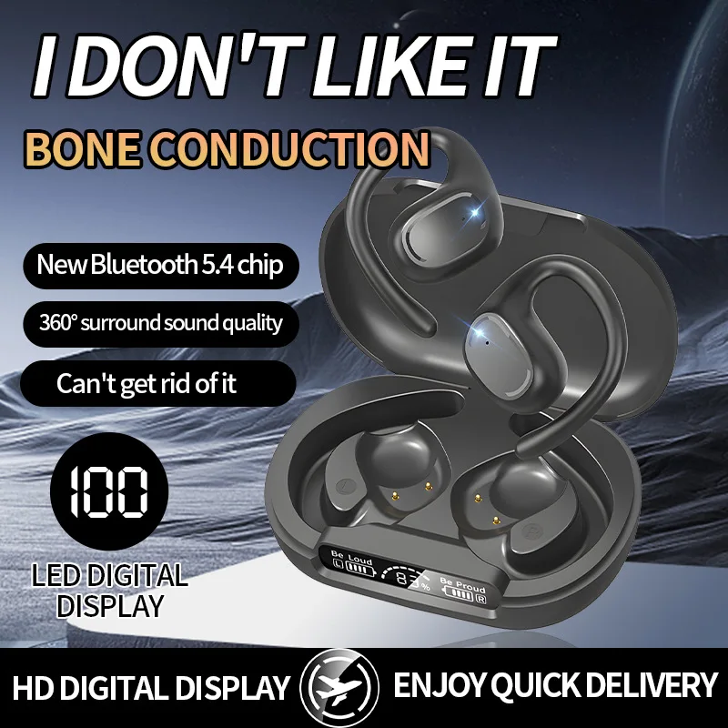 M200 Wireless Bluetooth Open Ear Headphones AI Translation Non-In-Ear Ear-friendly Design with Ultra Long Battery Life Secure Fi