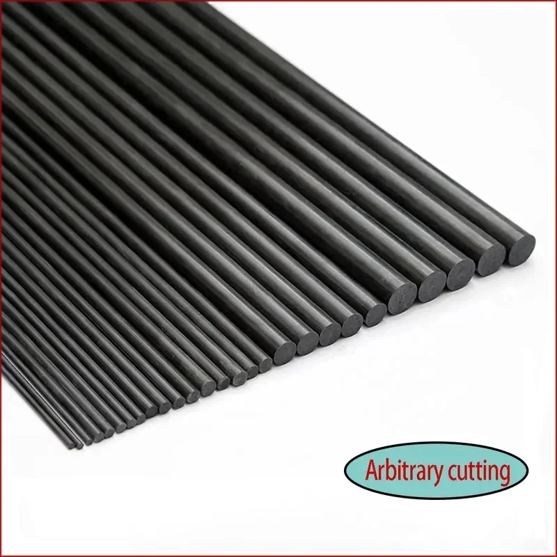 High Modulus Carbon Fiber Solid Rod 1-11mm Dia 500mm Length For Aircraft Modeling