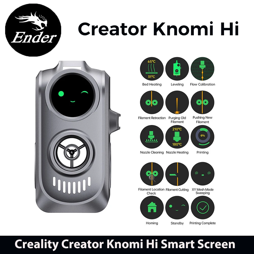

Creality Creator Knomi Hi Smart Screen для 3D-принтера Creality Hi, визуализированный статус пользовательских цветов, ПОДАРОК, широкий угол обзора