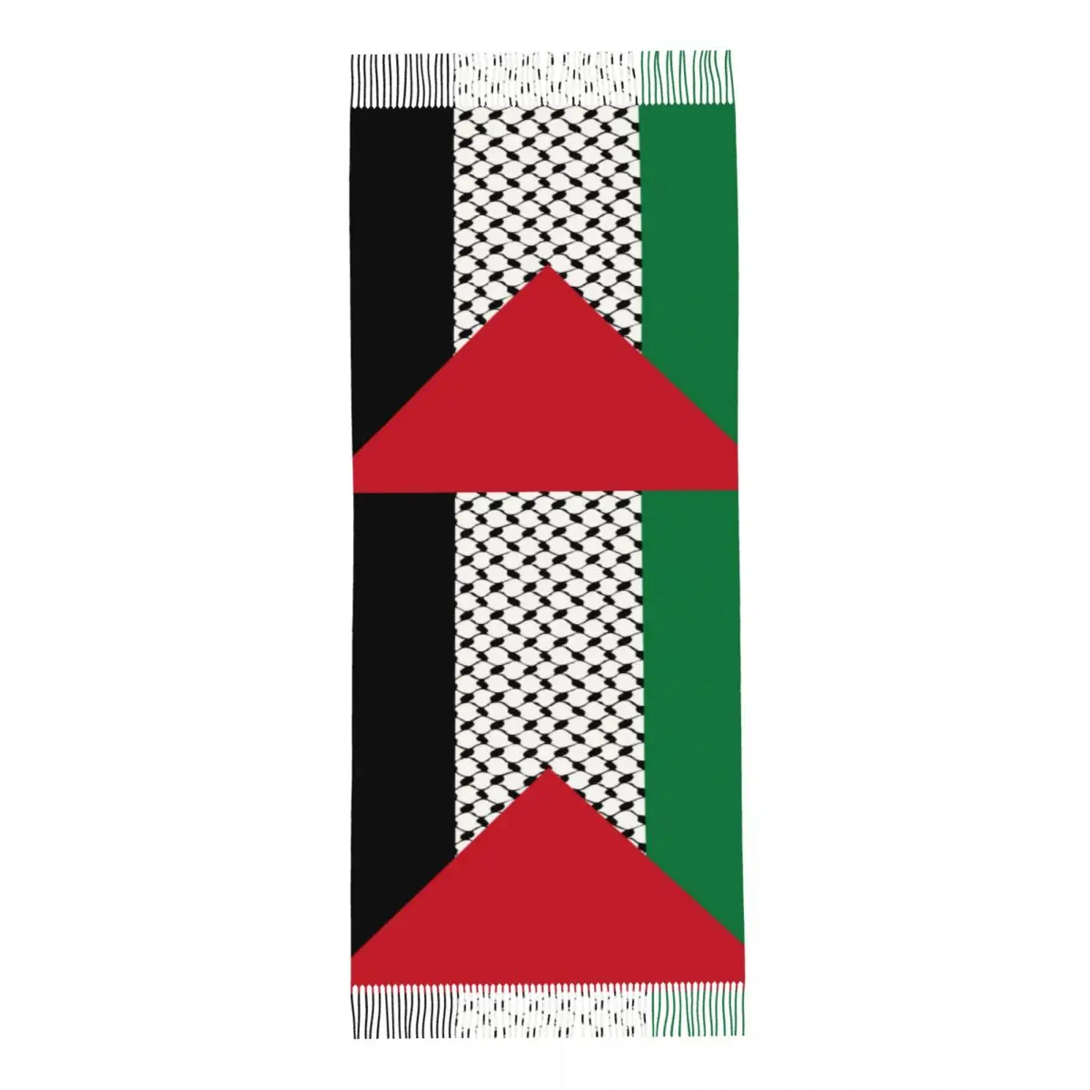 Palestine Flag Scarf for Womens Fall Pashmina Shawl Wrap Palestinian Hatta Kufiya Keffiyeh Large Scarves with Tassel for Ladies