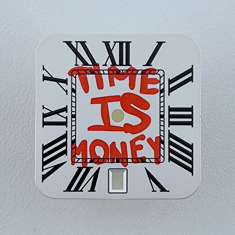 NH35 قرص مربع شعار مخصص الأرقام العربية ساعة رجالية الاتصال الهاتفي تناسب NH35 التاريخ في 6: 00 اكسسوارات ساعة الحركة