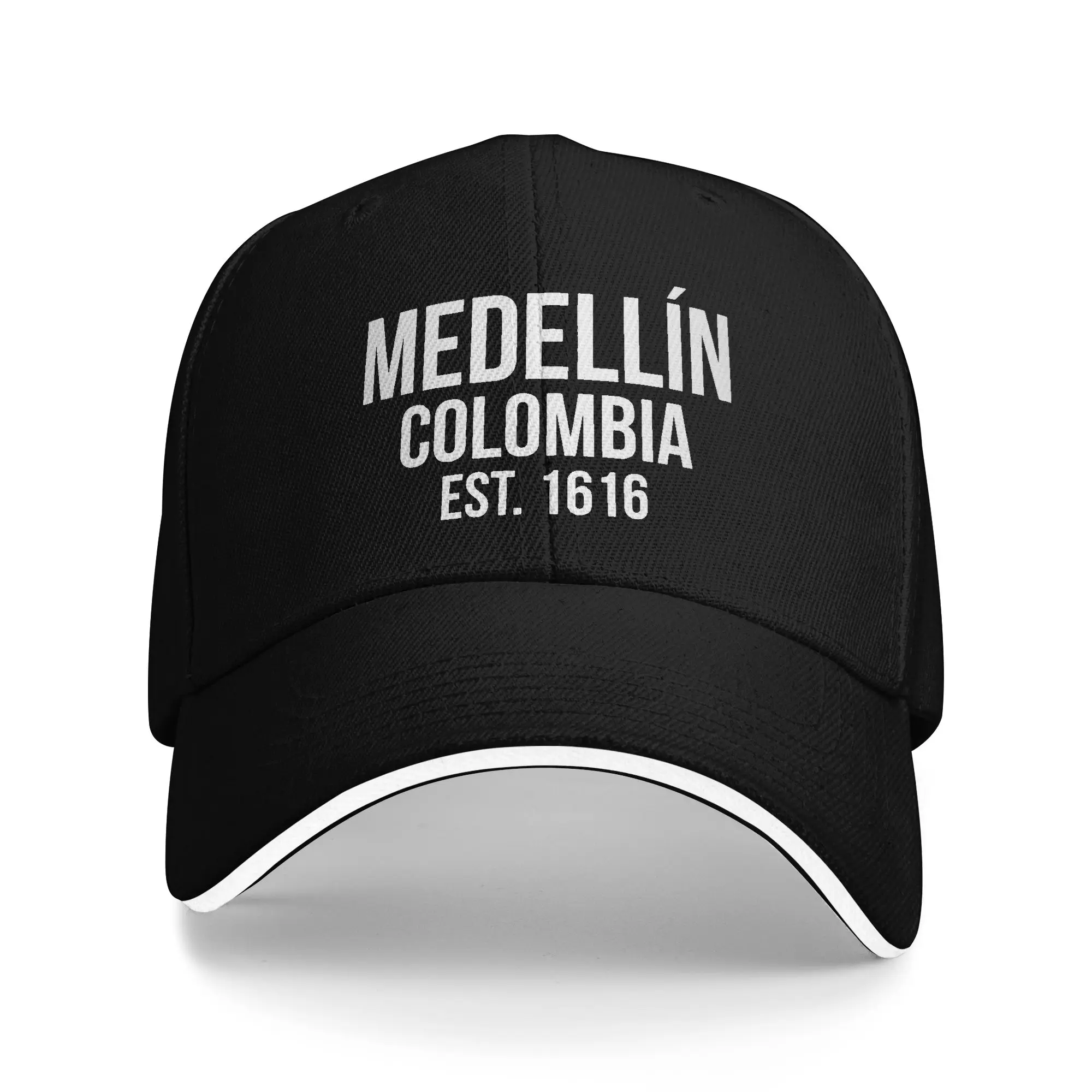 White Medellin Colombia Letters EST 1616 Hiking Baseball Caps Male  High-end Hip Hop Trucker Cap For Women Sport Dad Hat