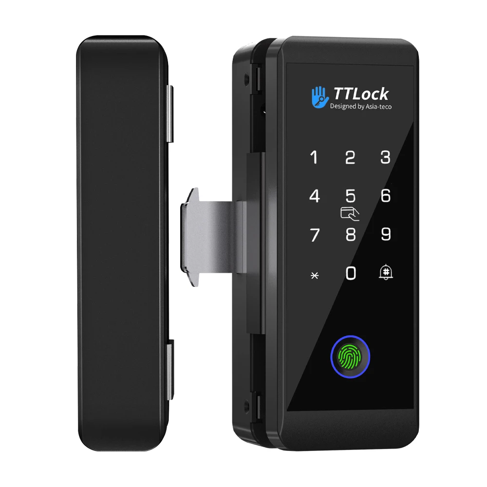 Ttlock APP Wooden Glass Door Lock Bluetooth Remote Unlock Fingerprint App Card Password Remote Control Alarm Electronic Lock