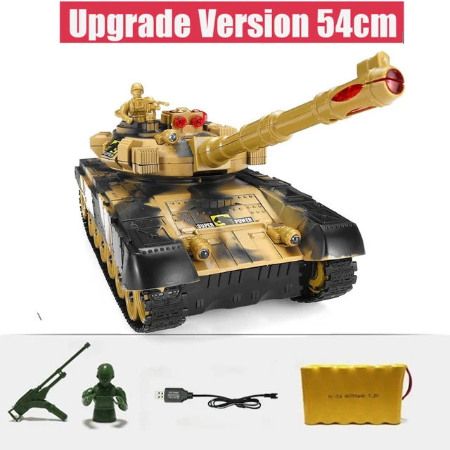 Tanque de leopardo Rc grande para niños, juguete de pista eléctrica, modelo táctico de coche de juguete, guerra militar, Batalla, Control remoto, regalo para niños, 54Cm