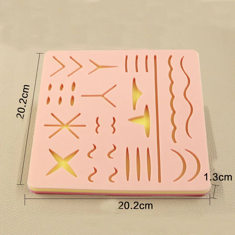 Pele cirúrgica Sutura Exercício Training Module, Anti-dérmica Silicone para simular o modo de absorção, estudantes de medicina