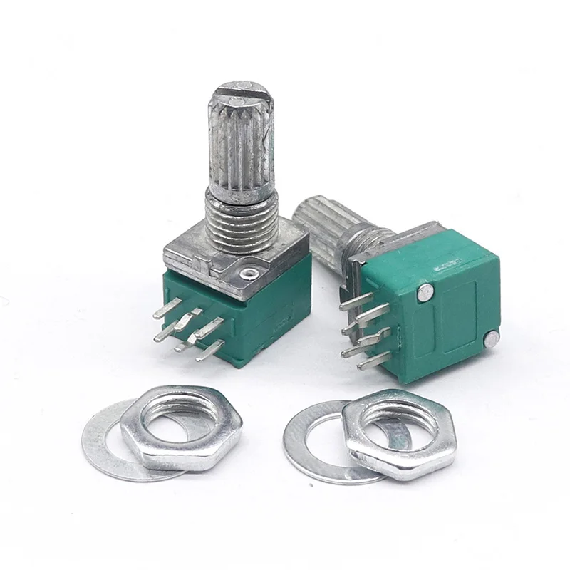 5pcs/lot Special audio amplifier high precision 10% double potentiometer RK097G A20K A50K A100K  handle length 15MM flower axis