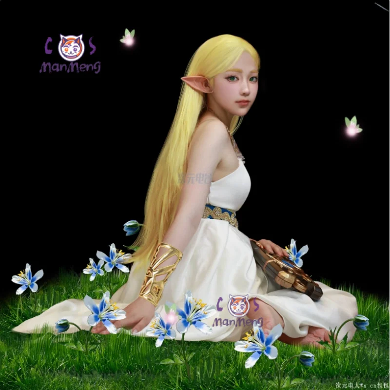 

Game Zelda: Breath of the Wild Zelda Cosplay Costume Dress Belt Earrings Necklace Glove Set Halloween Party Sexy Women Uniform