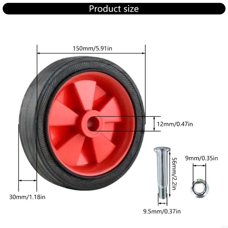 5 inch Air Compressor Casters Noise Reducing Nonslip Replacement Wheel Smooth Rolling Industrial Grade Heavy Duty