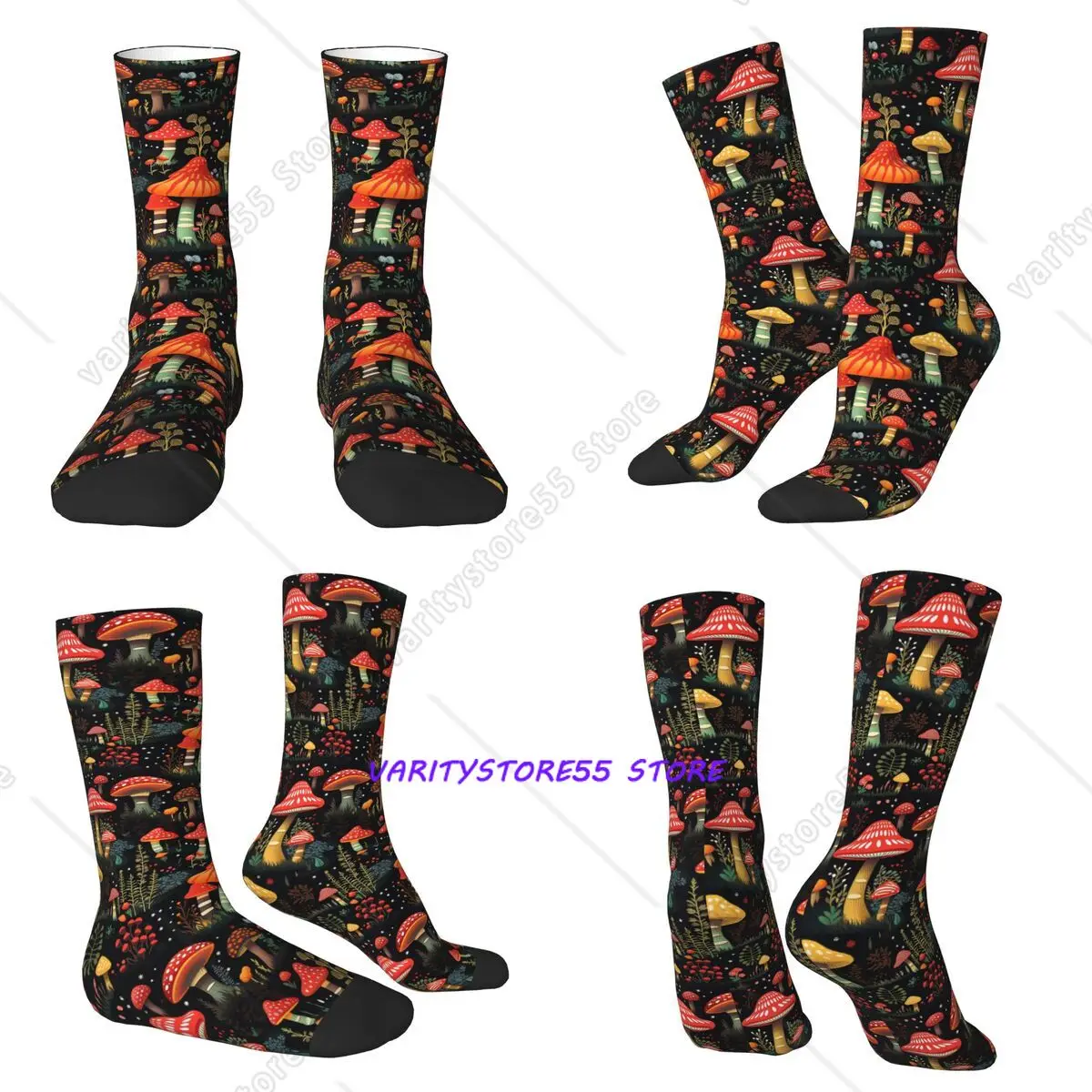 

Mysterious Forest Mushroom Socks Harajuku High Quality Stockings All Season Long Socks for Man Woman Valentine's Day Gifts