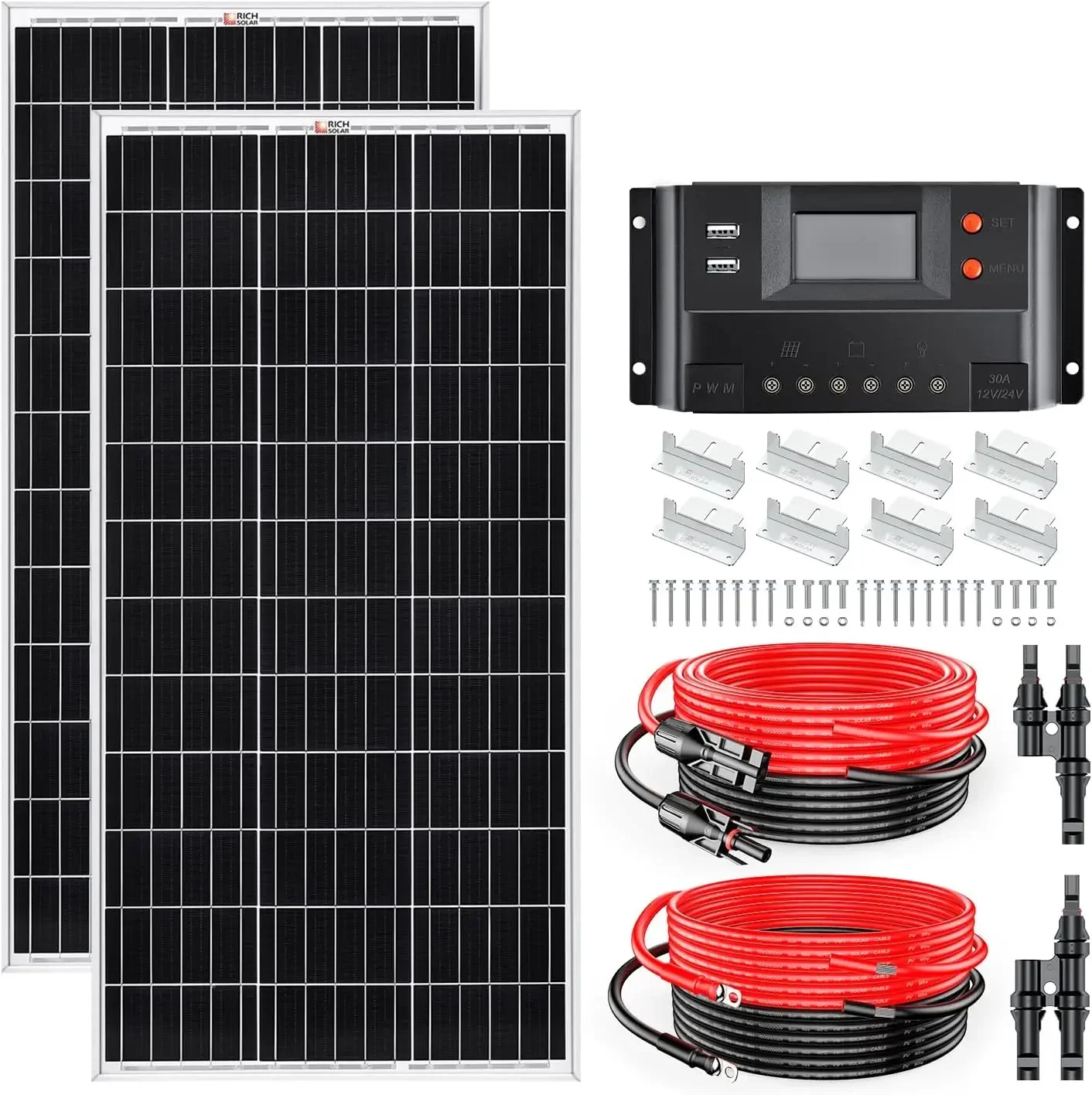 

200 Watts 12 Volt Monocrystalline Solar Kit