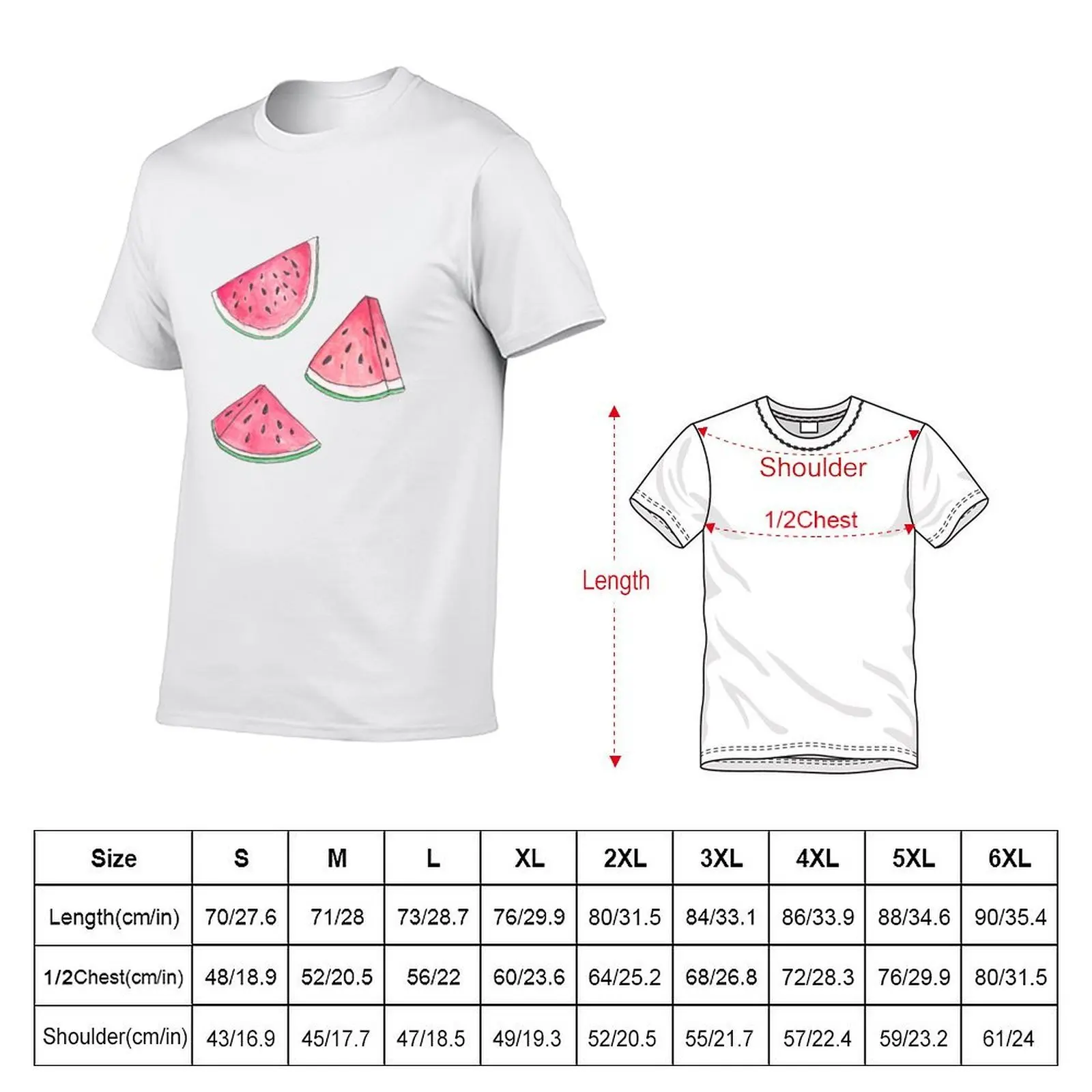 Watercolour Watermelons T-Shirt t shirts for man graphic funny t shirt man luxury T-Shirt