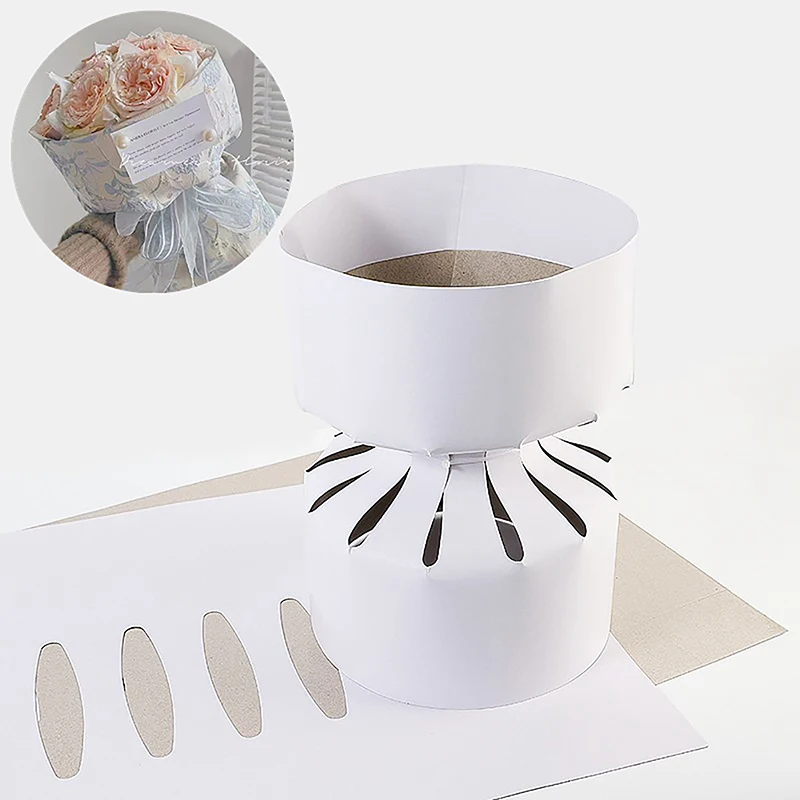 Round Bouquet Stereoscopic Kraft Paper, Pacote de Flores Rosa, Forro De Papel De Embrulho, Flower Shop Materiais, Ferramenta Auxiliar, 10Pcs