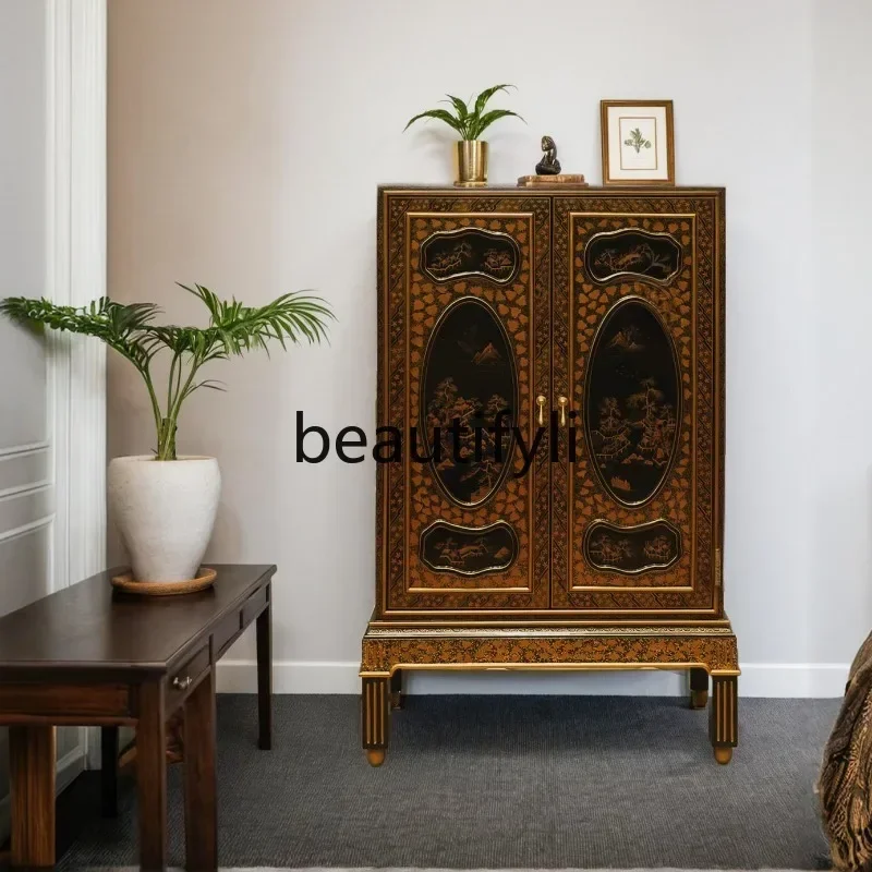 

35New Chinese Style National Style Painted Storage Cabinet Home Decorative Storage Bookcase