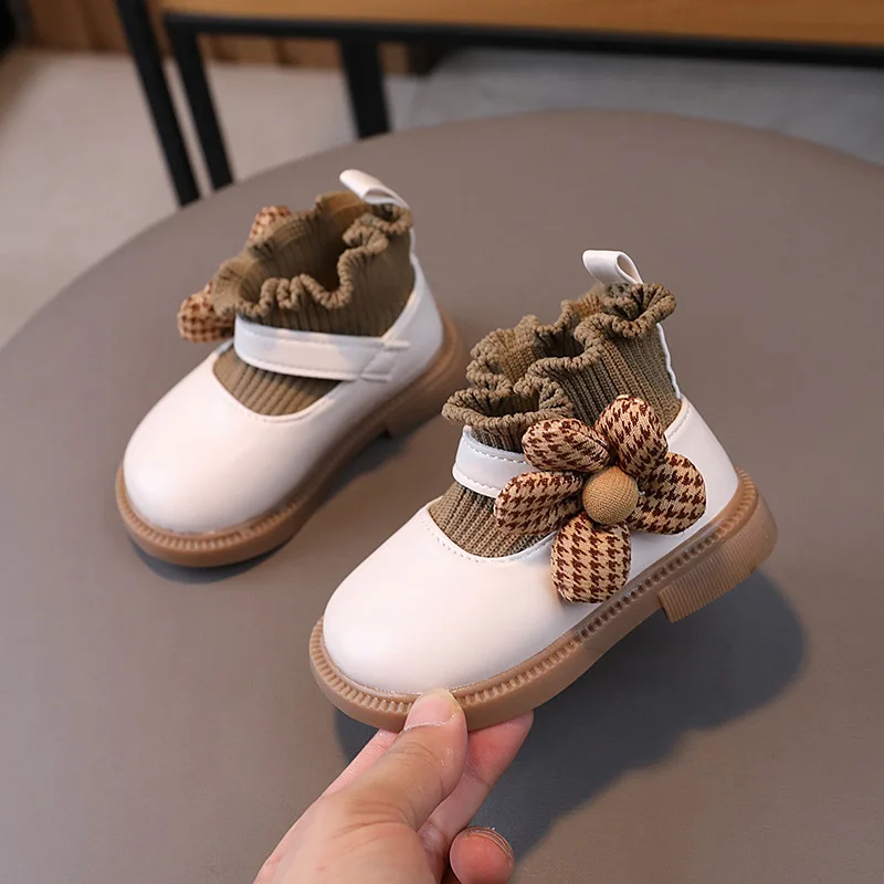 Autumn Baby Shoes Toddler Fashion PU Leather Shoes Kids Shoes Girls Sock Shoes Toddler 2024 New Arrival Birthday Gifts