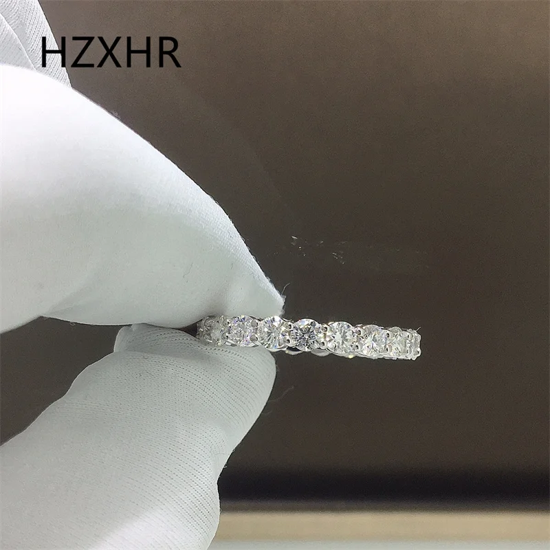 Pt950 Platin rund Brillant schliff insgesamt 2 ct Pass Diamant Tester 3mm d Farbe Moissan ite Ehering Band Geschenk Frauen Schmuck