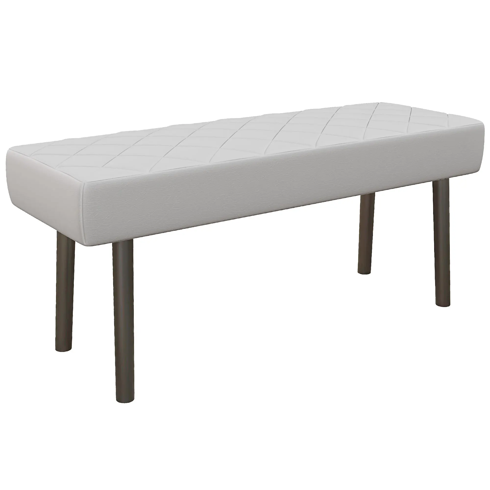 

HOMCOM Ottoman Bench 39.4" Faux Leather End of Bed Bench with Metal Legs Gray