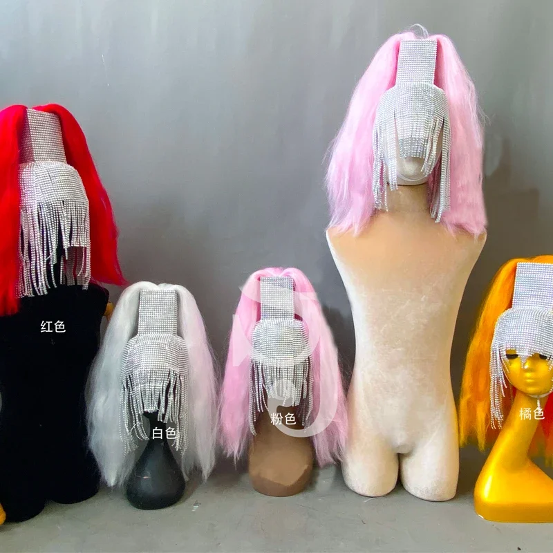 Stroje Gogo Dancer Damskie Frędzle Diamenty Nakrycie Głowy Ozdoba na Głowę Klub Nocny Piosenkarka Strój Festiwalowy Akcesoria Sceniczne XS5755