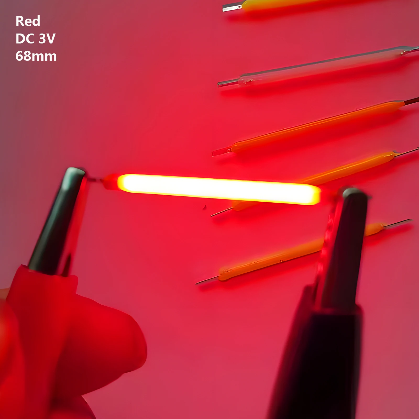 5 Stück DC 3V 12V 2200/68mm Cob LED Filament k weiß blau rot rosa Edison Lampe Teile Lampe Glühlampen