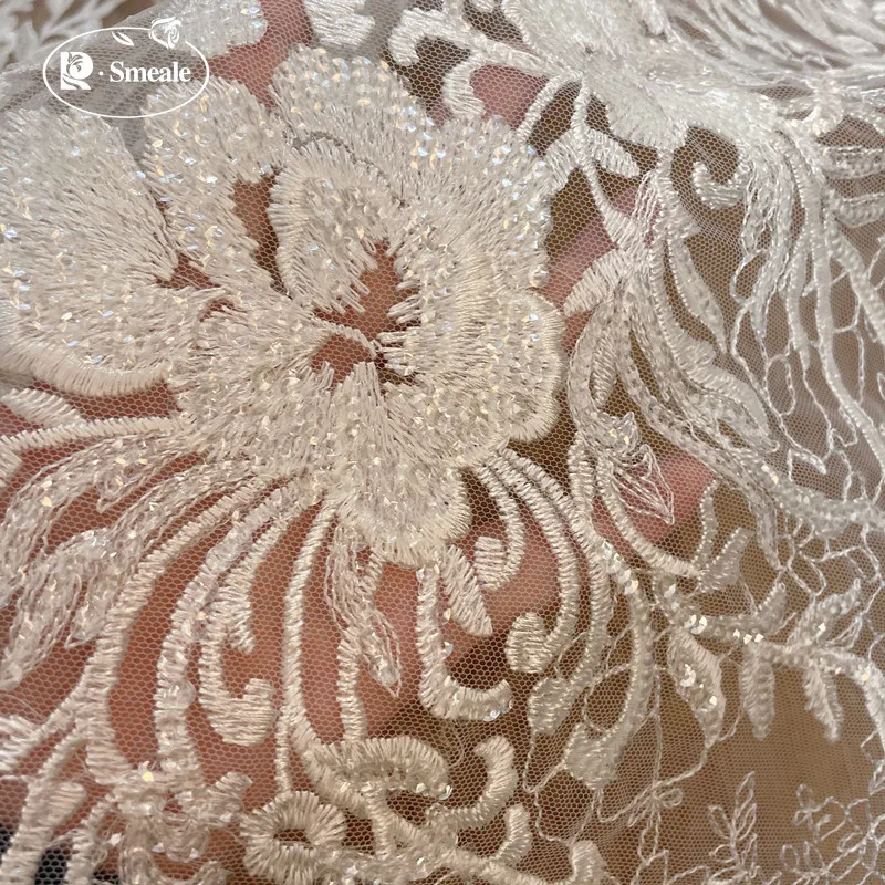 New Fashionable High Quality Net Yarn Embroidery Flower Leaf Branch Lace Fabric, Wedding Dress Cloth, DIY Material Accessories