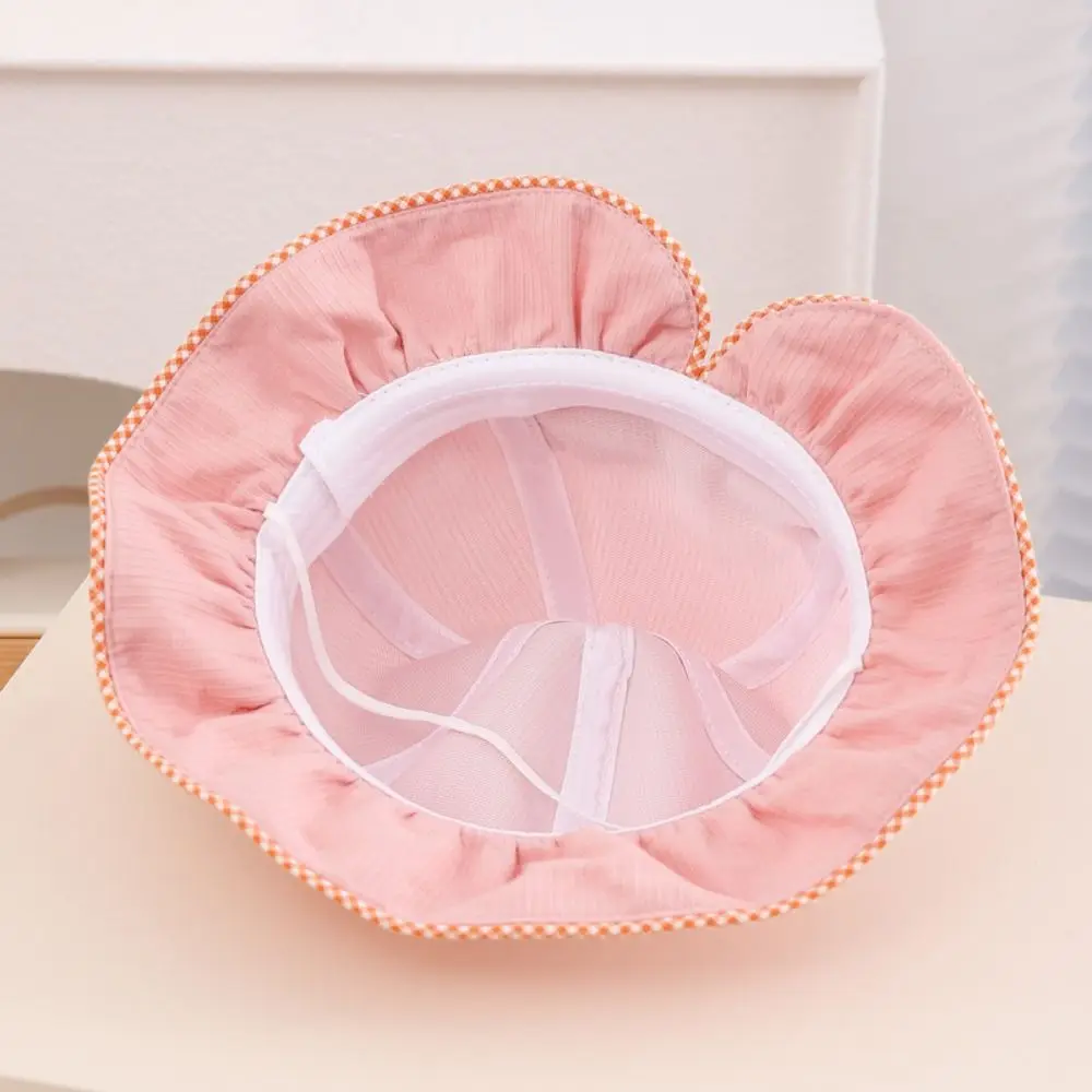 

Spring UV Protection Children Sun Visor Hat Wide Brim Bow Kids Bucket Cap Cotton Baby Fisherman Hat Infant