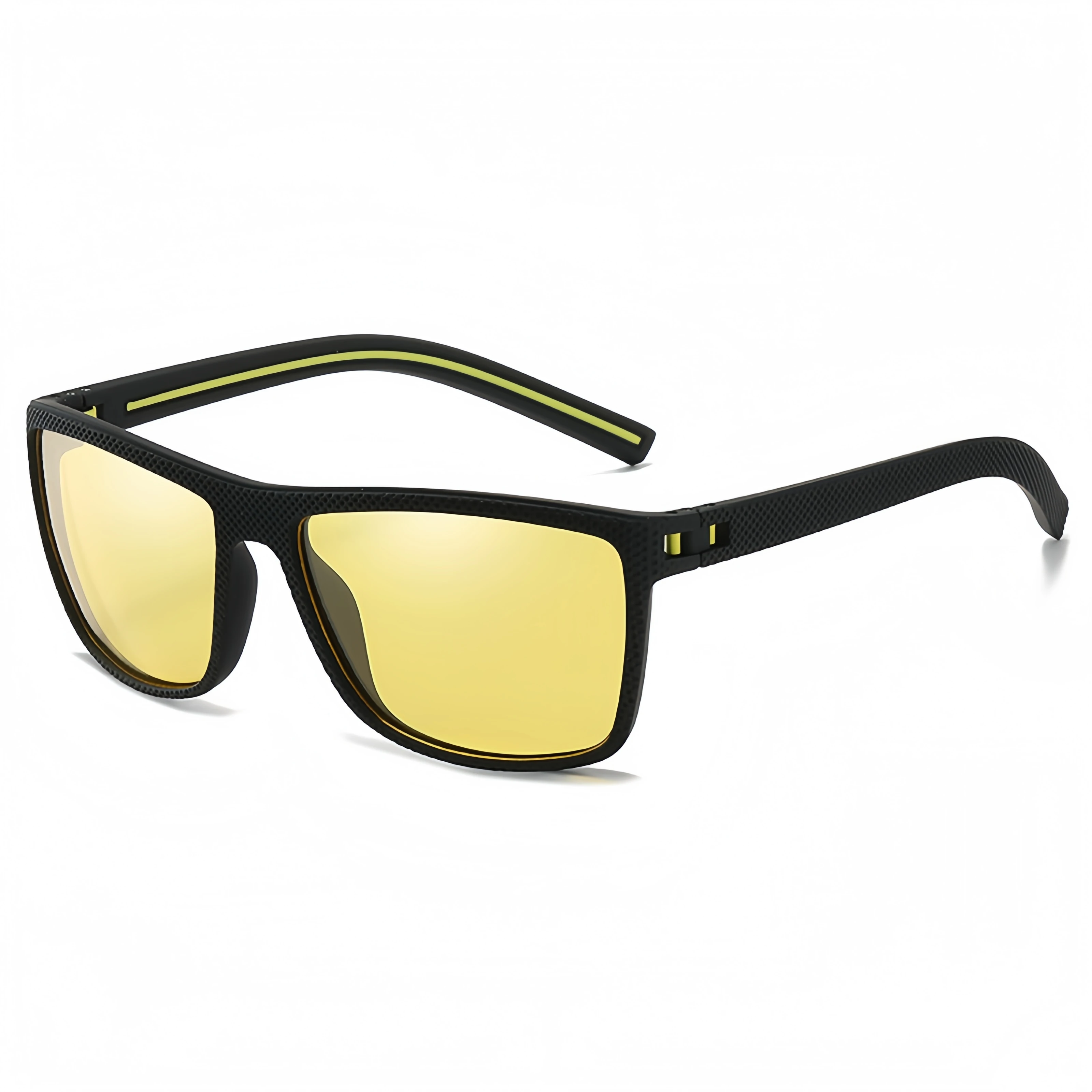 Fashionable Square Frame Sports Cycling Night Vision Glasses Men's Anti-Uv Sunglasses