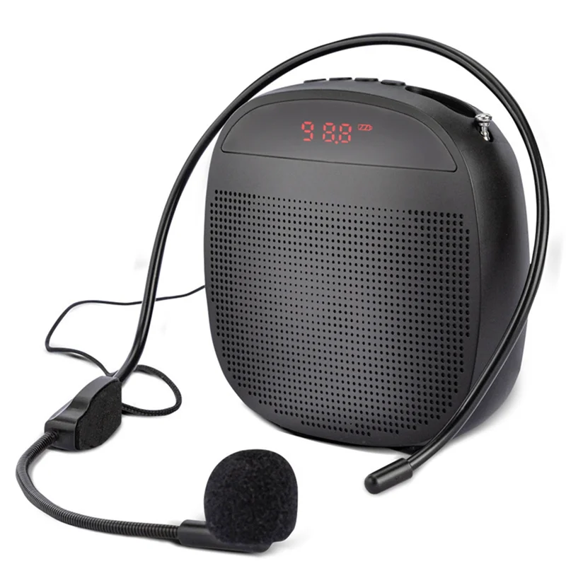 B47C Portable Voice Amplifier Wired Voice Amplifiers Speaker FM Radio Headworn Microphone Loudspeaker For Teachers