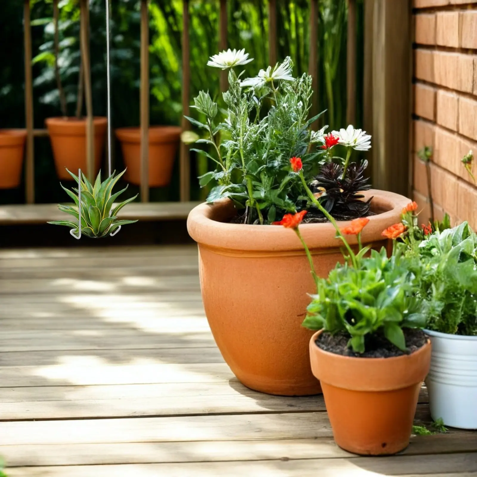 3 Ganchos Colgantes Elegantes para Plantas Aéreas, Soporte Metálico para Tillandsias, Exhibición de Plantas Aéreas, Soporte de Pared para Plantas, Herramienta de Jardinería