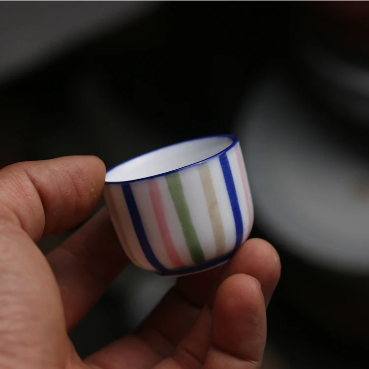 Old Chaozhou Fengxi Small Mini Kung Fu Pure Hand Painted High Temperature Underglaze Color Personalized Wine Cup Tea Set