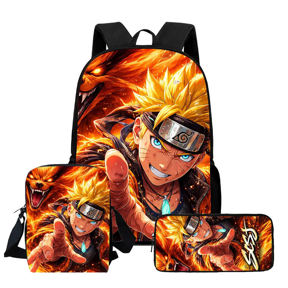 

NARUTO school supplies storage, large capacity, stylish design, student stationery storage, pencil case, backpack
