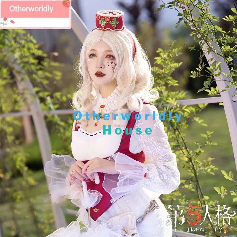 

Game Identity V White Valentine's Day Leyla Cosplay Costume Psychologist Aida Mesmer Cosplay Dress Hallween Uniforms Custom Made