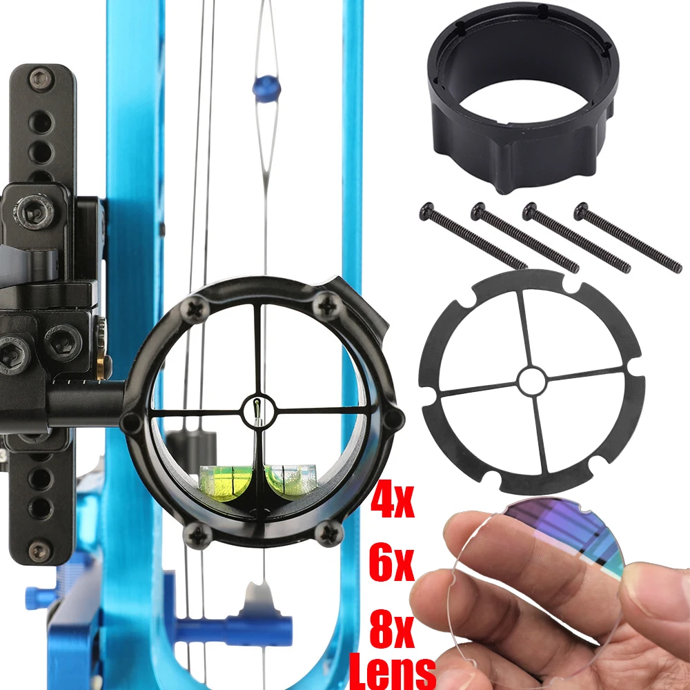 1pc Compound Bow Sight Adapter 4X 6X 8X Lens Core Cross Circle Archery Shooting Hunting Aiming Accessories