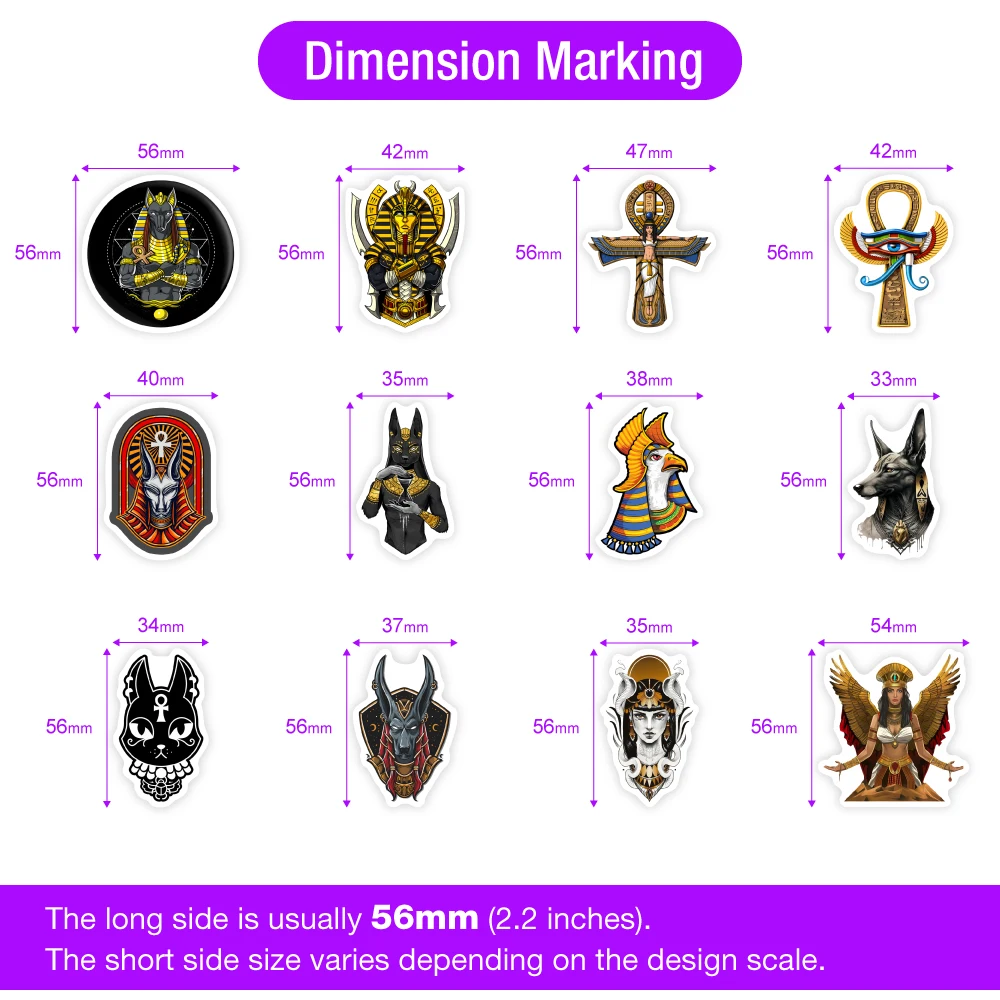 Egypt Mythology Gods Totem Stickers DIY Toys Gift Decal for Scrapbook Journal Laptop Phonecase Bottles Decorative Waterproof
