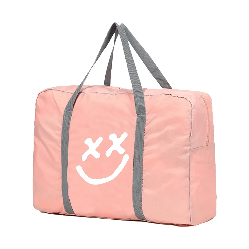 Bolsa de transporte de viagem dobrável bolsas de viagem grande capacidade organizador de roupas classificação de bagagem feminina padrão de viagem duffle saco