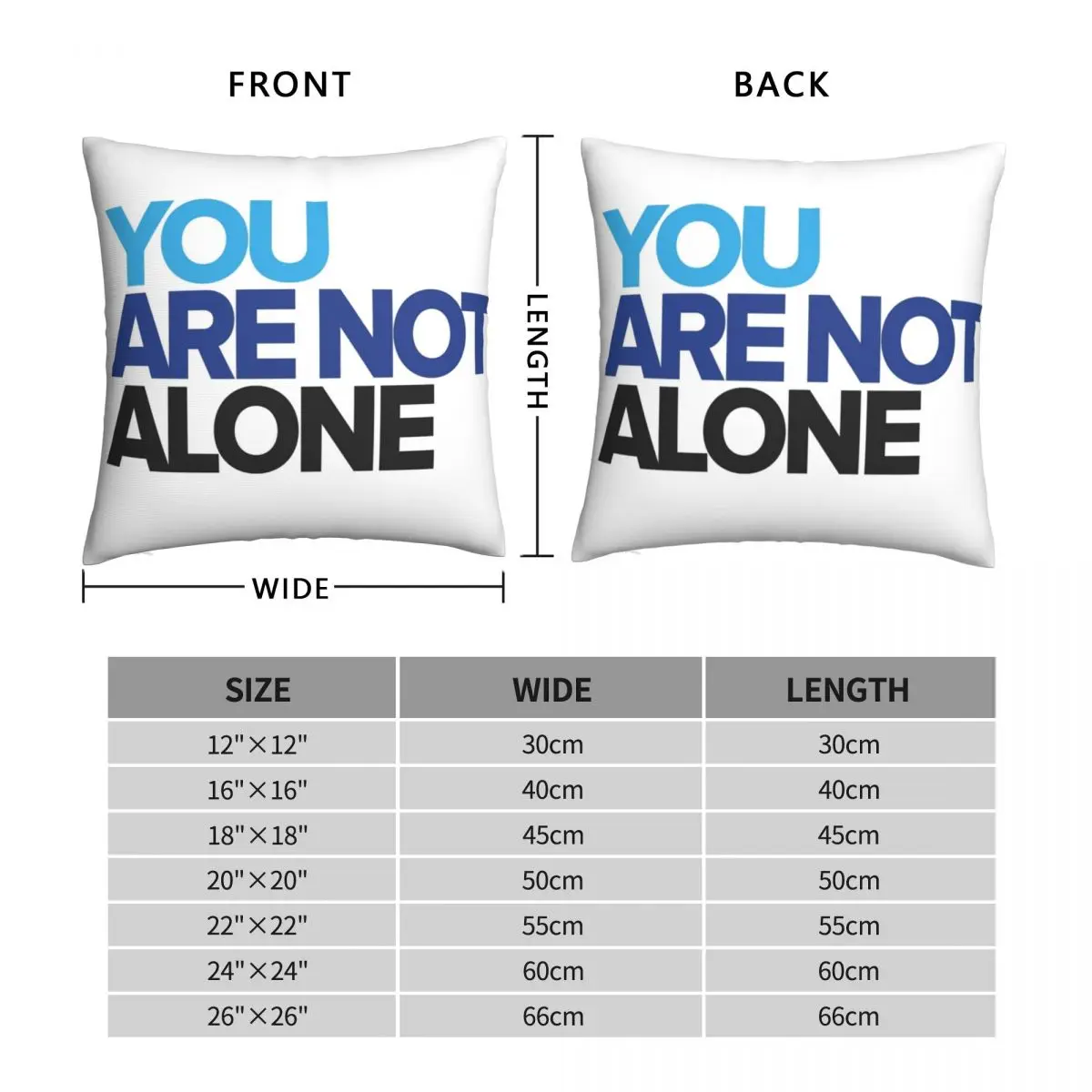 You Are Not Alone Dear Evan Hansen Pillowcase Polyester Linen Velvet Printed Zip Sofa Seater Cushion Cover Wholesale 45x45