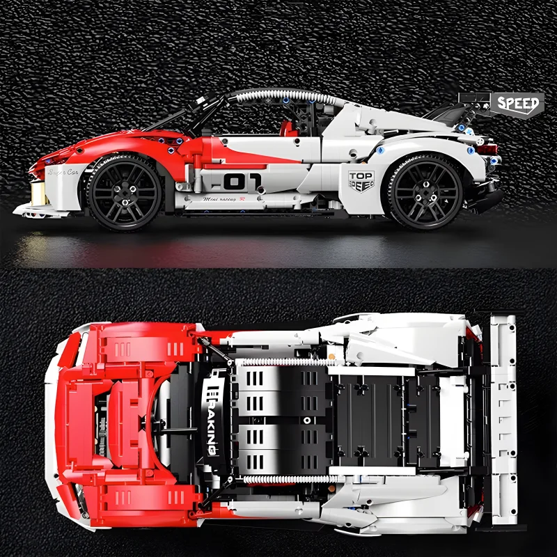 MOC JD009 1:10 Super Sport Racewagen Bouwstenen Technische Voertuig Bricks DIY Puzzel Montage Speelgoed Kerstcadeau Voor Kinderen