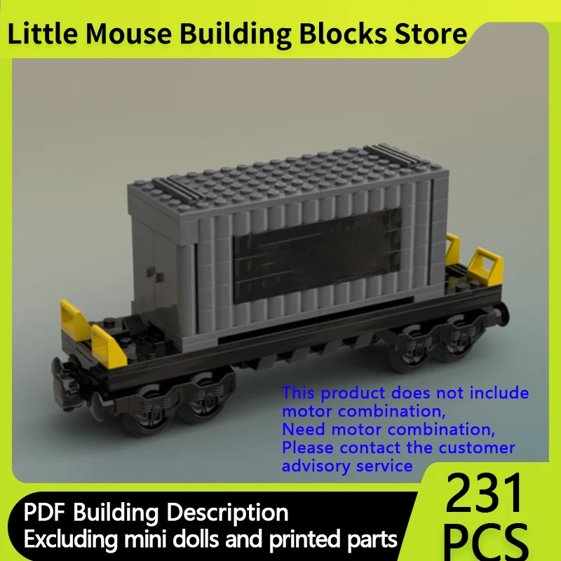 

City Car Model MOC Building Bricks Flatbed Car And Shipping Container Modular Technology Gift Holiday Assemble Children Toy Suit