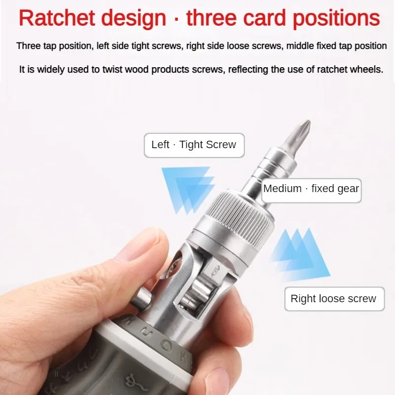 Multifunctional Ratchet Screwdriver 180degree 8-in-1 Adjustable Angle Domestic Maintenance Mini Quick Ratchet Screwdriver Set